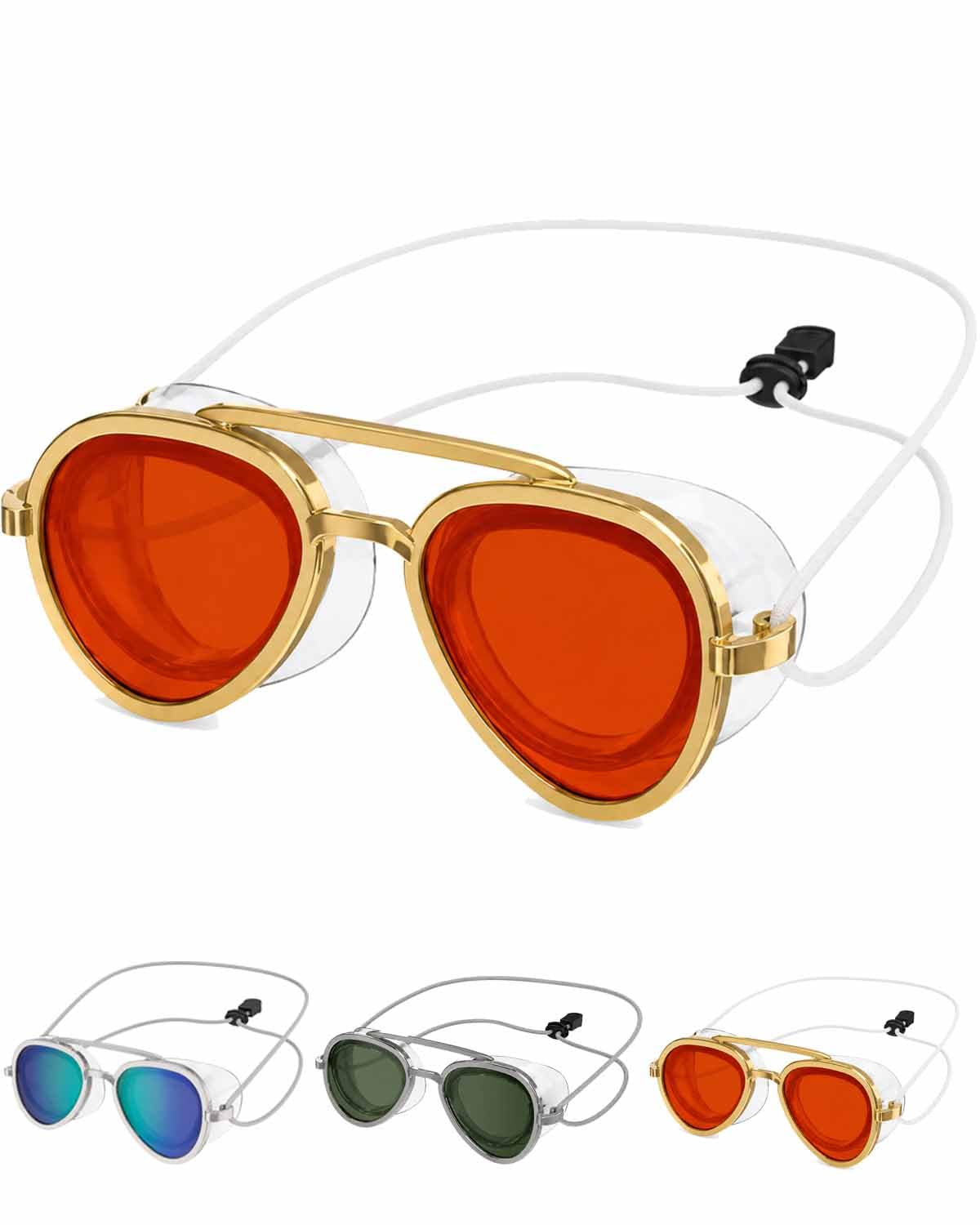 🌊180° Panoramic Swim Goggles, Anti‑Fog UV Protection Mirrored Professional Racing Goggles for Lap Training & Open Water Swimming